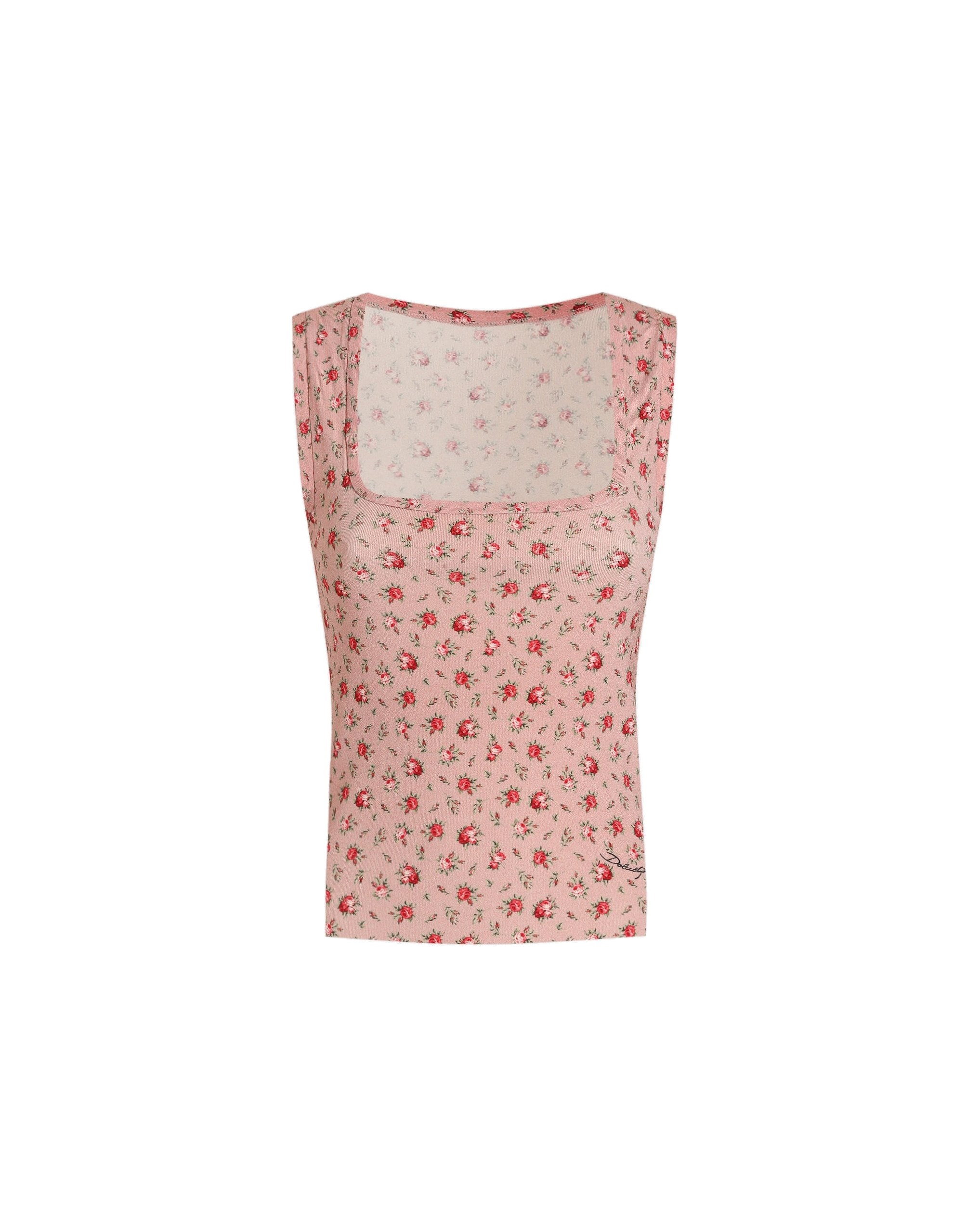 Dolce & Gabbana Small rose-print viscose tank top