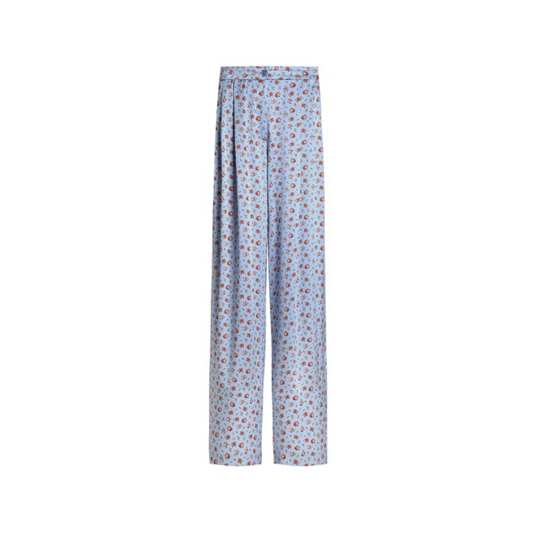 Dolce & Gabbana Small rose-print wide silk trousers