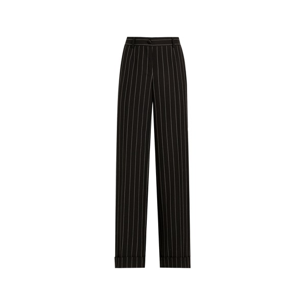 Dolce & Gabbana Straight-leg pinstripe wool pants with turn-ups