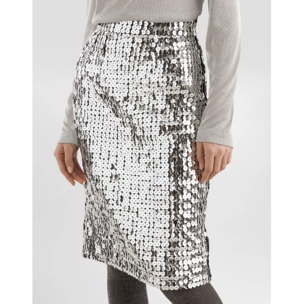Dolce & Gabbana Straight skirt with sequins, view 4