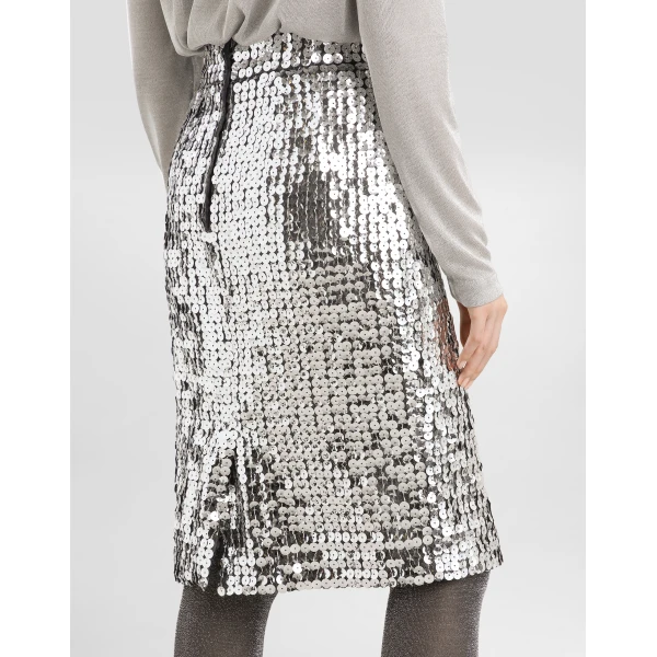 Dolce & Gabbana Straight skirt with sequins, view 5