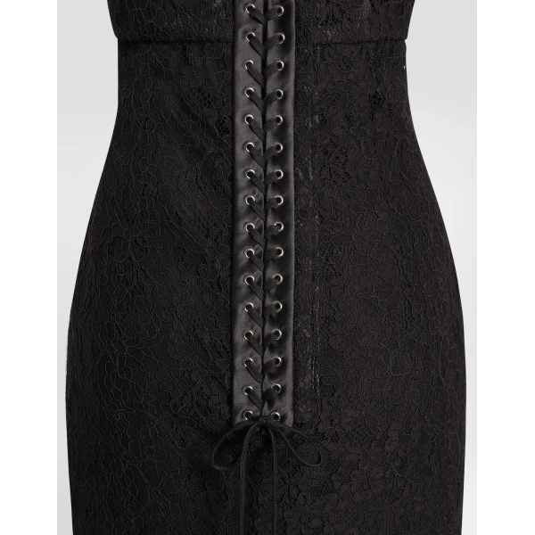 Dolce & Gabbana Strapless lace dress with conical cups, view 6