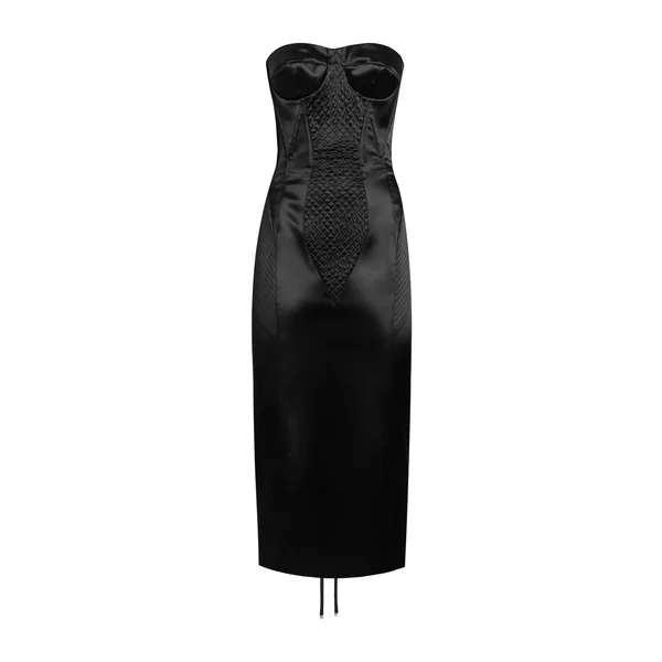 Dolce & Gabbana Strapless satin dress with corset details