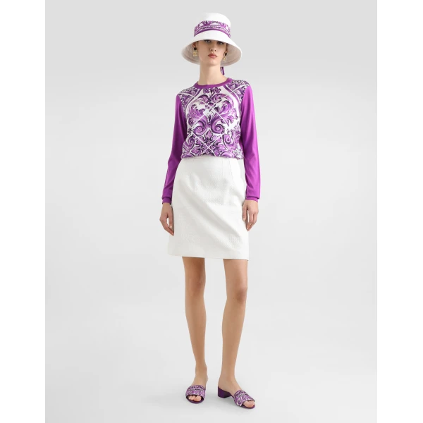 Dolce & Gabbana Stretch mat mini skirt, view 2