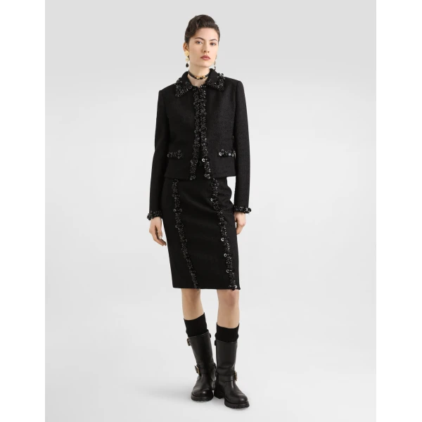 Dolce & Gabbana Stretch mat sheath skirt, view 2