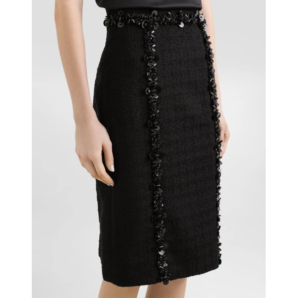 Dolce & Gabbana Stretch mat sheath skirt, view 4