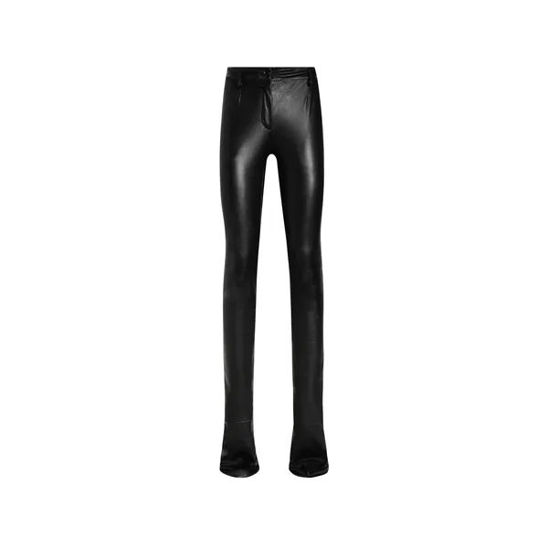 Stretch nappa leather trousers