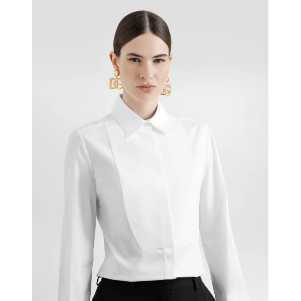Dolce & Gabbana Stretch poplin tuxedo shirt, view 4