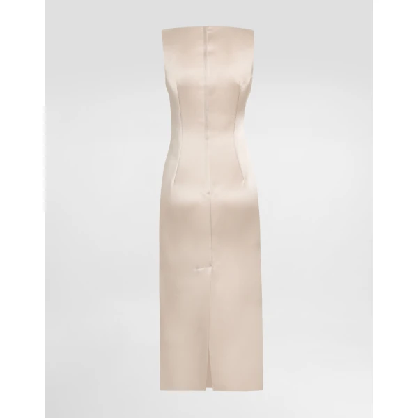 Dolce & Gabbana Stretch satin calf-length sheath dress, view 6