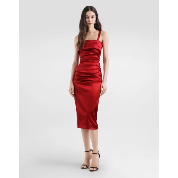 Dolce & Gabbana Stretch satin fitted dress, view 2