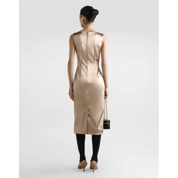 Dolce & Gabbana Stretch satin midi dress, view 3