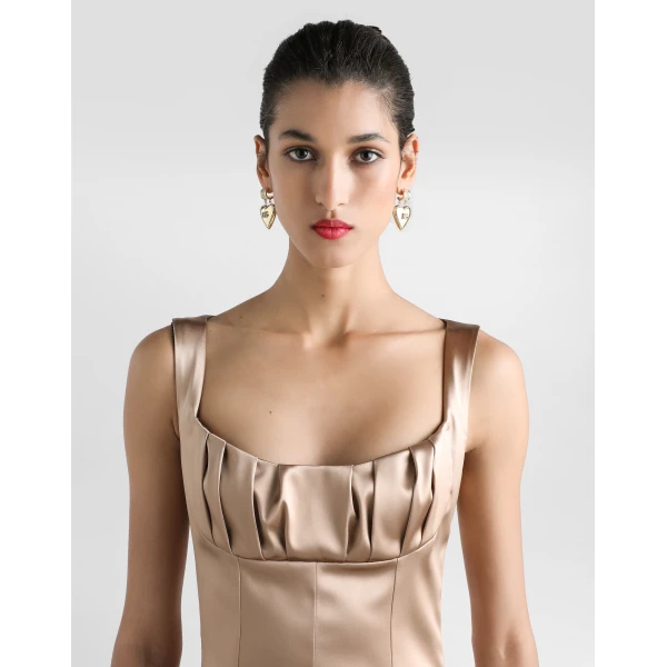 Dolce & Gabbana Stretch satin midi dress, view 4