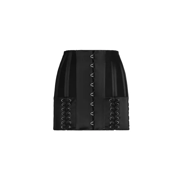 Stretch satin miniskirt