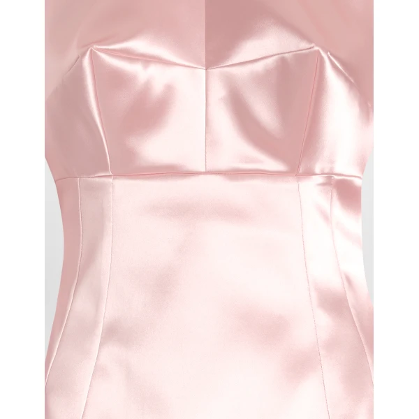 Dolce & Gabbana Stretch satin round-neck calf-length dress, view 6