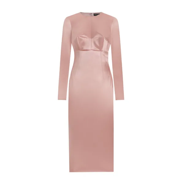 Dolce & Gabbana Stretch satin round-neck calf-length dress