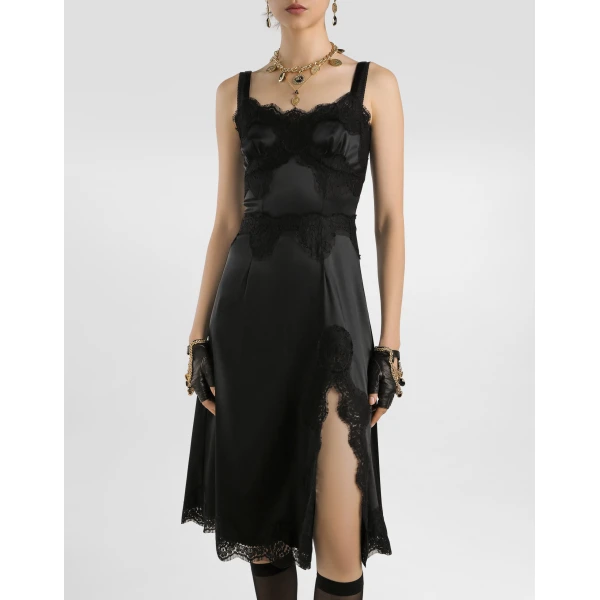 Dolce & Gabbana Stretch satin slip dress, view 2