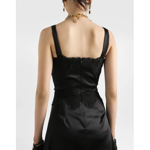 Dolce & Gabbana Stretch satin slip dress, view 3