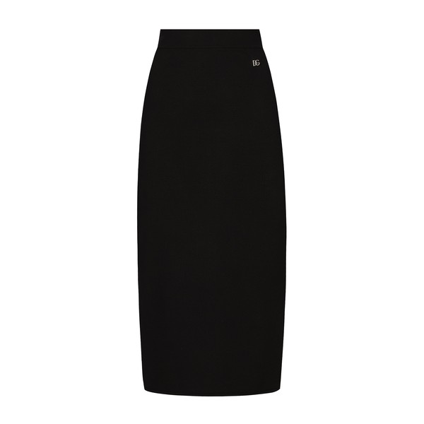 Dolce & Gabbana Stretch viscose knit pencil skirt with DG logo