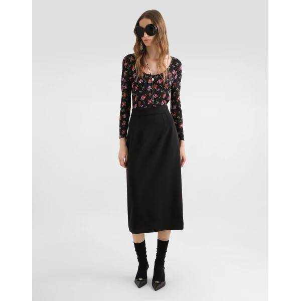 Dolce & Gabbana Stretch wool pencil skirt, view 2