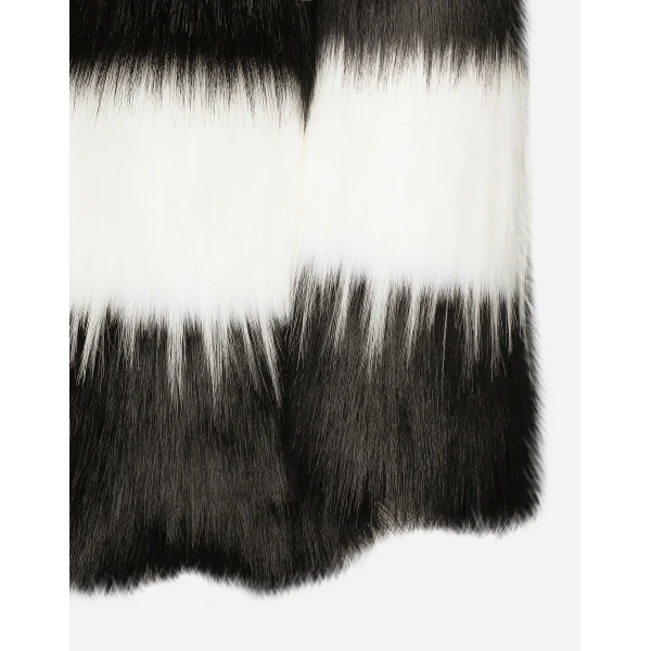 Dolce & Gabbana Striped faux fur coat, view 4