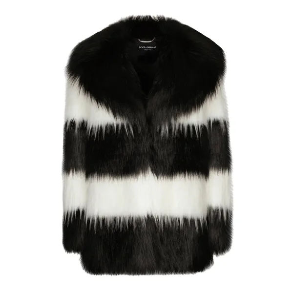Dolce & Gabbana Striped faux fur coat
