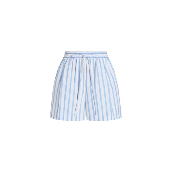 Striped poplin shorts