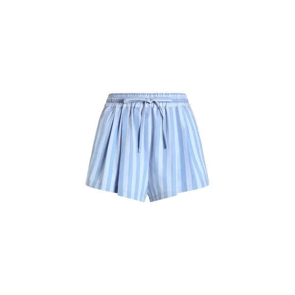 Striped poplin shorts