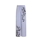 Dolce & Gabbana Striped poplin trousers with flowers embroidery