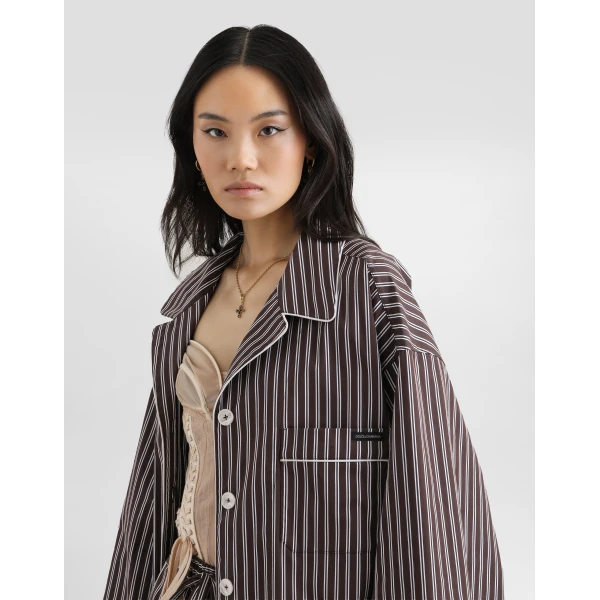 Dolce & Gabbana Striped poplin vanity shirt, view 5