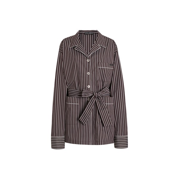 Dolce & Gabbana Striped poplin vanity shirt