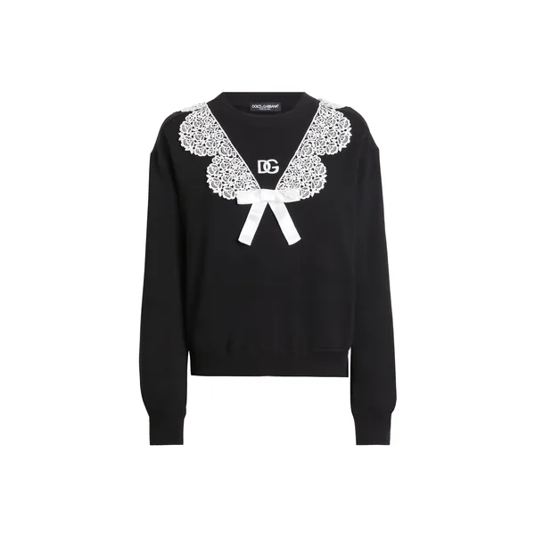Dolce & Gabbana Sweatshirt with macramé and bow Top