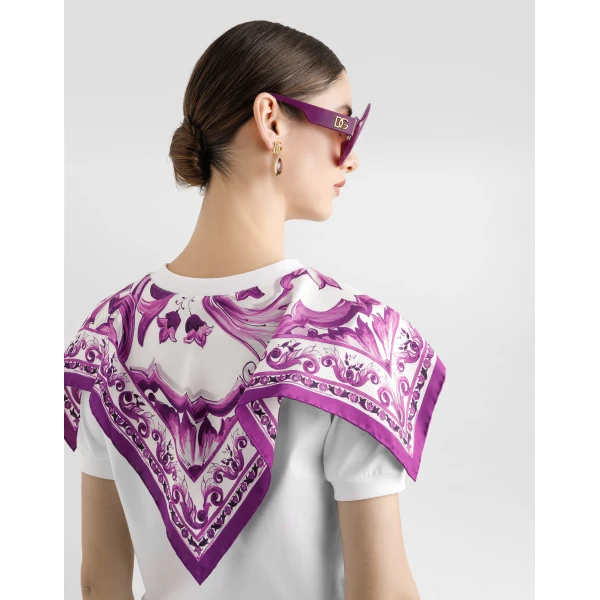 Dolce & Gabbana T-shirt with silk foulard Top, view 5
