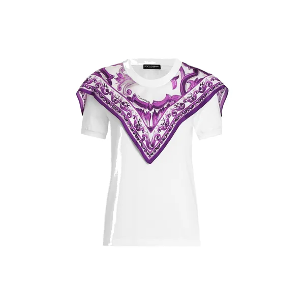 Dolce & Gabbana T-shirt with silk foulard Top
