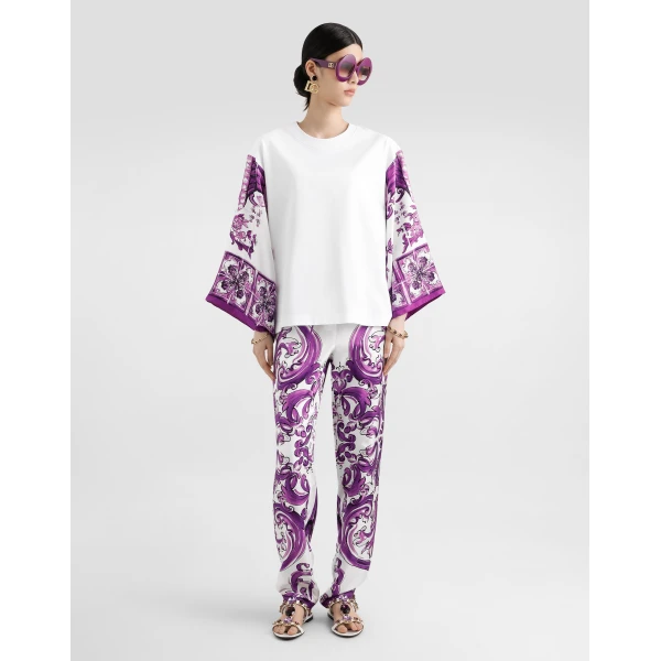 Dolce & Gabbana T-shirt with silk foulard sleeves Top, view 2