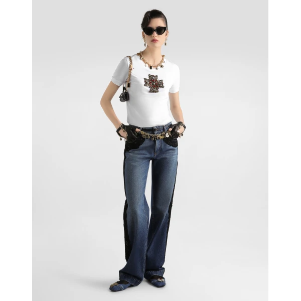 Dolce & Gabbana T-shirt with swarovski cross Top, view 2