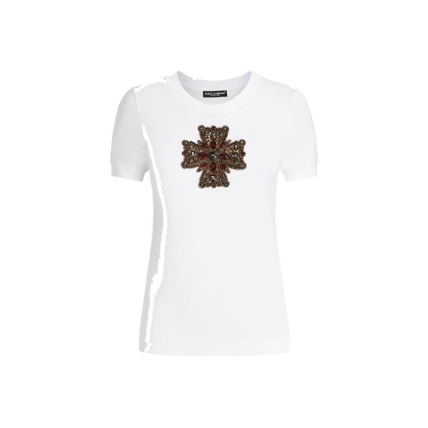 Dolce & Gabbana T-shirt with swarovski cross Top