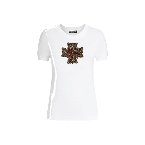 Dolce & Gabbana T-shirt with swarovski cross Top