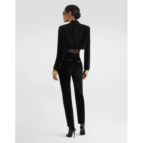 Dolce & Gabbana Tailored velvet tuxedo pants, view 3