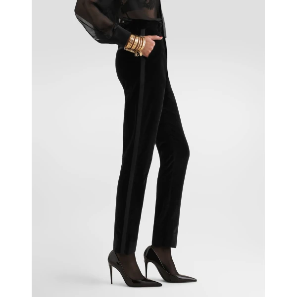 Dolce & Gabbana Tailored velvet tuxedo pants, view 4