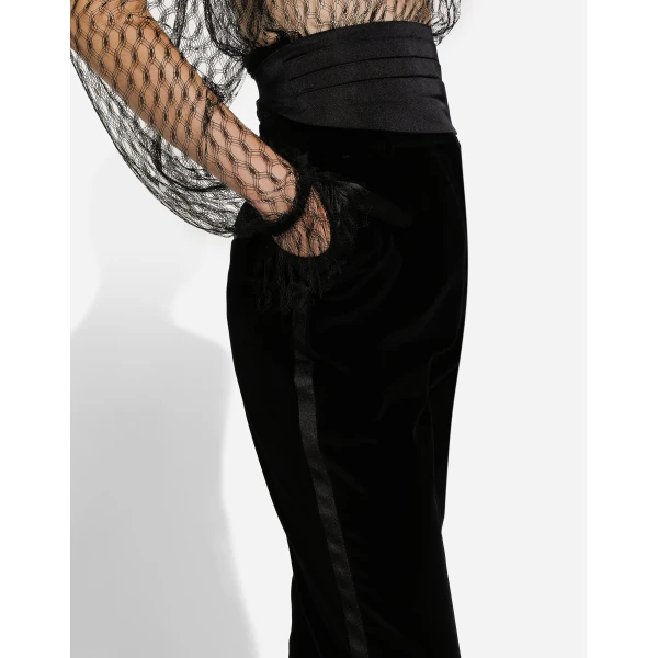Dolce & Gabbana Tailored velvet tuxedo pants, view 6