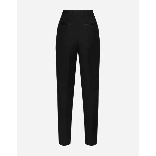 Dolce & Gabbana Tailored wool gabardine tuxedo pants, view 2
