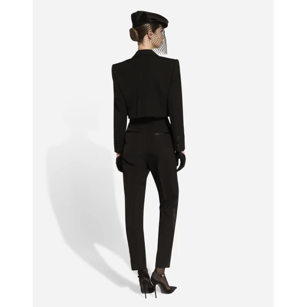 Dolce & Gabbana Tailored wool gabardine tuxedo pants, view 4