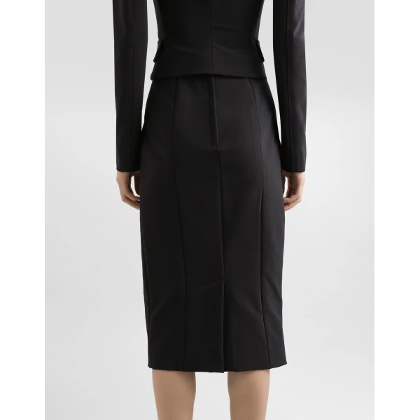 Dolce & Gabbana Technical cady calf-length pencil skirt, view 4