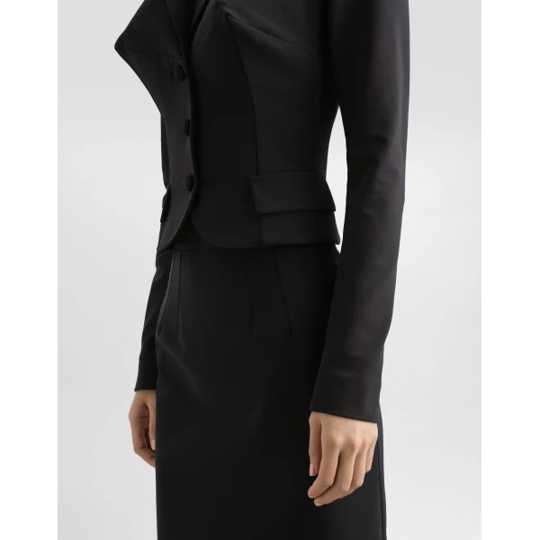 Dolce & Gabbana Technical cady calf-length pencil skirt, view 5