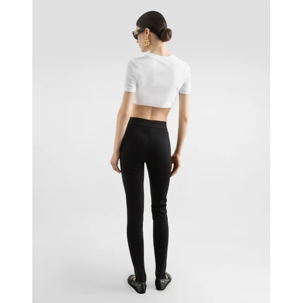 Dolce & Gabbana Technical jersey leggings with branded elastic, view 3