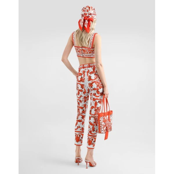 Dolce & Gabbana Top in majolica-print mat, view 3