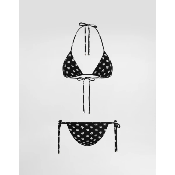 Dolce & Gabbana Triangle bikini with DG logo print, view 3