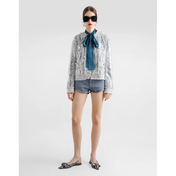 Dolce & Gabbana Tulle Gabbana jacket with sequin embroidery, view 2