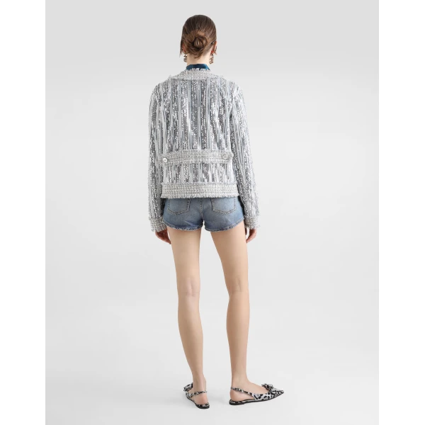 Dolce & Gabbana Tulle Gabbana jacket with sequin embroidery, view 3