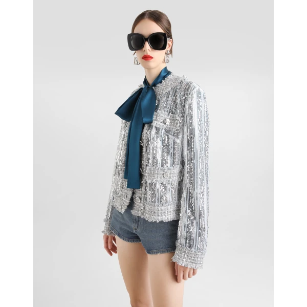 Dolce & Gabbana Tulle Gabbana jacket with sequin embroidery, view 4